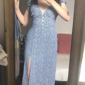 blue floral urban outfitters dress